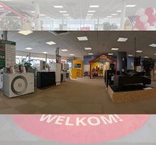 Warmtepompen in showroom vierkant